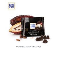 RITTER SPORT Fine Extra Dark Choc 73% 100g (11 Units Per Outer)